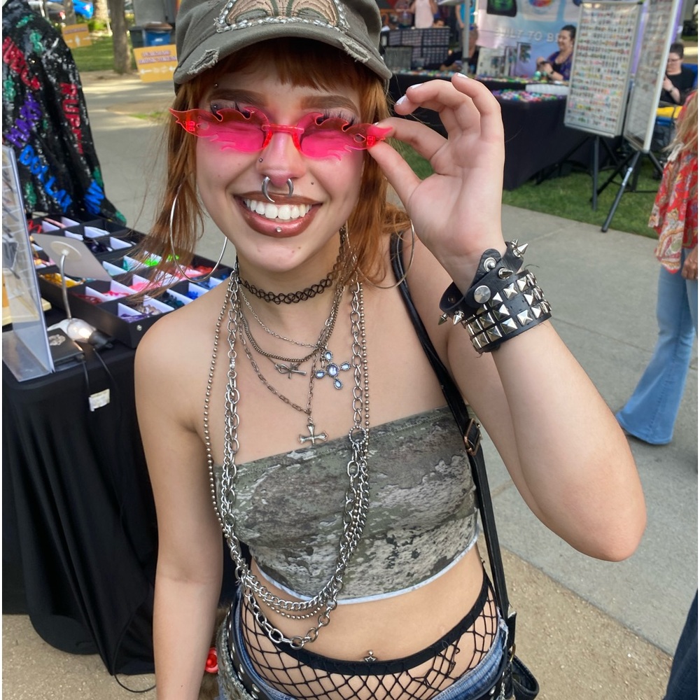 Hot Pink Festival sunglasses sunnies Fire Flames